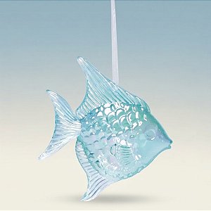 Enfeite Decorativo para Pendurar - Peixe Azul - 9x10x1,5cm - 1 unidade - Cromus - Rizzo