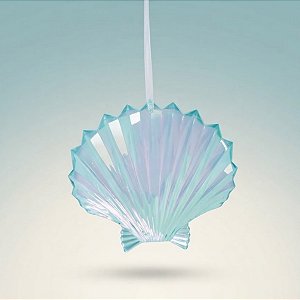 Enfeite Decorativo para Pendurar - Concha Azul - 9x7,5x1,5cm - 1 unidade - Cromus - Rizzo