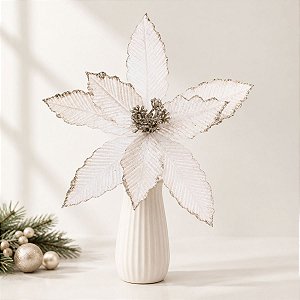 Poinsétia Decorativa - Chá - 36cm - 1 unidade - Cromus - Rizzo