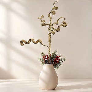 Galho Decorativo de Natal - Chá - Espiral - 67cm - 1 unidade - Cromus - Rizzo