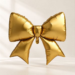 Balão de Festa Microfoil - Laço Dourado - 98x75cm - 1 unidade - Rizzo
