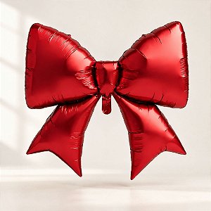 Balão de Festa Microfoil - Laço Vermelho - 98x75cm - 1 unidade - Rizzo