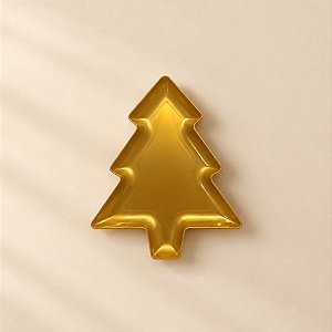 Bandeja Decorativa de Natal - Árvore - Dourada - 21,5cm - 1 unidade - Rizzo