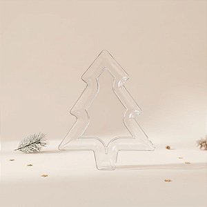 Bandeja Decorativa de Natal - Árvore - Transparente - 21,5cm - 1 unidade - Rizzo