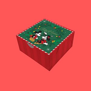 Caixa 4 Doces Quadrada - Natal Disney - 9x9x4,5cm - 10 unidades - Disney Original - Rizzo