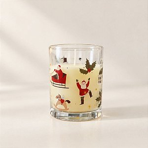 Vela Aromática de Natal - Figuras - Bege - 7x8cm - 1 unidade - Rizzo