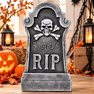 Enfeite Decorativo de Halloween - Lapide Rip Ossos - 30cm - 1 unidade - Cromus - Rizzo