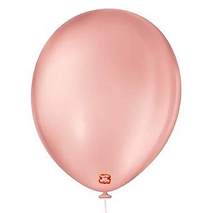 Balão de Festa Látex Liso - Rosê - 50 Unidades - Balões São Roque - Rizzo Balões