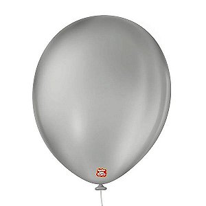 Balão de Festa Látex Liso - Cinza - Balões São Roque