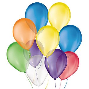 Balão de Festa Látex Cristal - Sortido - Balões São Roque - Rizzo Balões