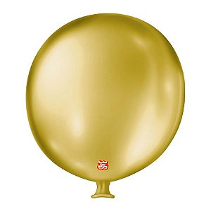Balão de Festa Látex Gigante Cintilante - Dourado - 01 Unidade - Balões São Roque - Rizzo Balões