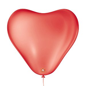 Balão de Festa Látex Coração - Vermelho - Balões São Roque - Rizzo Balões