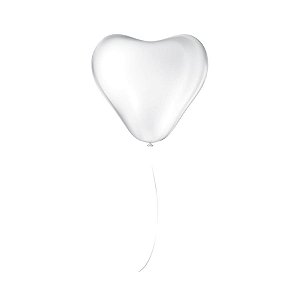 Balão de Festa Látex Coração - Transparente - Balões São Roque - Rizzo Balões