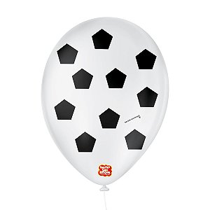 Balão de Festa Látex Decorado - Bola Futebol 9" 23cm - 25 Unidades - Balões São Roque - Rizzo Balões