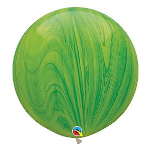 Balão de Festa Látex Liso Superagate 30" 76cm - Verde - 01 Unidade - Qualatex - Rizzo Balões