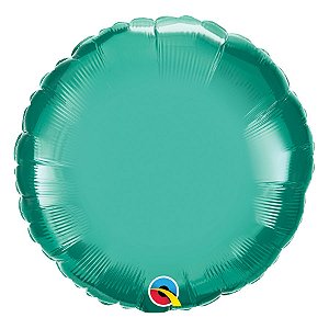 Balão de Festa Microfoil 18" 45cm - Redondo Chrome Verde - 01 Unidade - Qualatex - Rizzo Balões