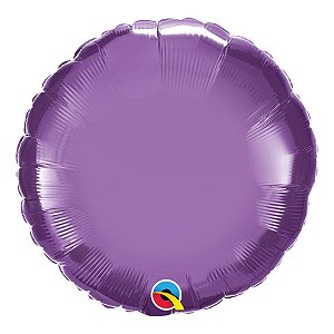 Balão de Festa Microfoil 18" 45cm - Redondo Chrome Roxo - 01 Unidade - Qualatex - Rizzo Balões