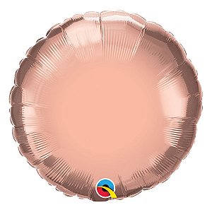 Balão de Festa Microfoil 18" 45cm - Redondo Rose Gold Metalizado - 01 Unidade - Qualatex - Rizzo Balões