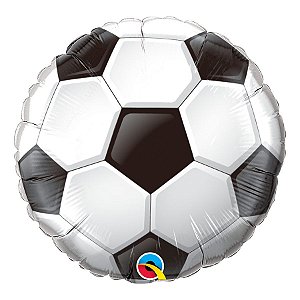 Balão de Festa Microfoil 18" 45cm - Redondo Bola de Futebol - 01 Unidade - Qualatex - Rizzo Balões