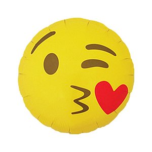 Balão de Festa Microfoil 18" 45cm - Emoji Beijoca - 01 Unidade - Northstar Balloons - Rizzo Balões