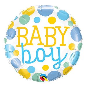 Balão de Festa Microfoil 18" 45cm - Baby Boy - 01 Unidade - Qualatex - Rizzo Balões