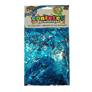 Confete Mini Picadinho Metalizado 25g - Azul Celeste Dupla Face - Rizzo Balões