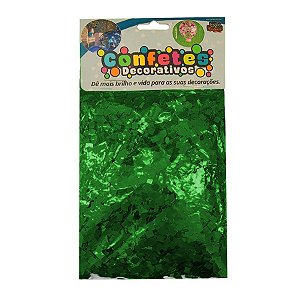 Confete Mini Picadinho Metalizado 25g - Verde Escuro Dupla Face - Rizzo Balões