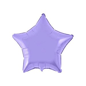 Balão de Festa Metalizado 20" 50cm - Estrela Lilás Metálico - 01 Unidade - Flexmetal - Rizzo Balões