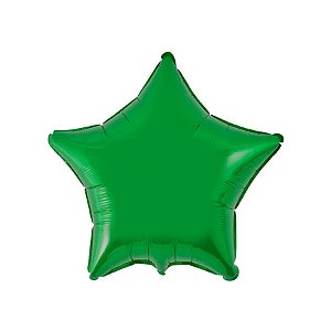 Balão de Festa Metalizado 20" 50cm - Estrela Verde - 01 Unidade - Flexmetal - Rizzo Balões