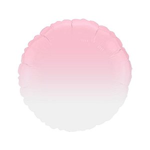 Balão de Festa Metalizado 20" 50cm - Redondo Gradient Rosa Baby - 01 Unidade - Flexmetal - Rizzo Balões
