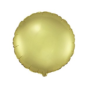 Balão de Festa Metalizado 20" 50cm - Redondo Ouro Pastel - 01 Unidade - Flexmetal - Rizzo Balões