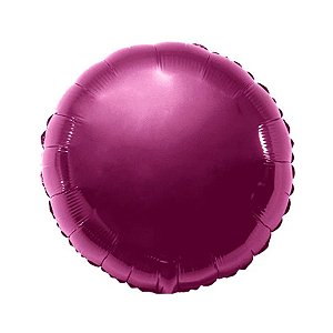 Balão de Festa Metalizado 20" 50cm - Redondo Burgundy - 01 Unidade - Flexmetal - Rizzo Balões