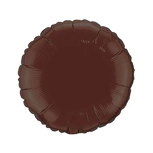 Balão de Festa Metalizado 20" 50cm - Redondo Chocolate - 01 Unidade - Flexmetal - Rizzo Balões