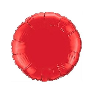 Balão de Festa Metalizado 20" 50cm - Redondo Vermelho - 01 Unidade - Flexmetal - Rizzo Balões