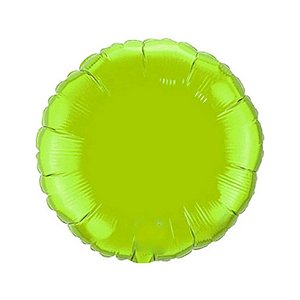 Balão de Festa Metalizado 20" 50cm - Redondo Verde Limão - 01 Unidade - Flexmetal - Rizzo Balões
