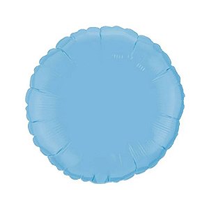 Balão de Festa Metalizado 20" 50cm - Redondo Azul Baby - 01 Unidade - Flexmetal - Rizzo Balões