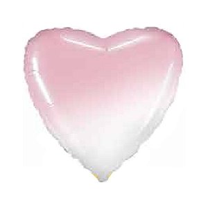 Balão de Festa Metalizado 20" 50cm - Coração Gradient Rosa Baby - 01 Unidade - Flexmetal - Rizzo Balões