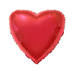 Balão de Festa Metalizado 20" 50cm - Coração Vermelho - 01 Unidade - Flexmetal - Rizzo Balões