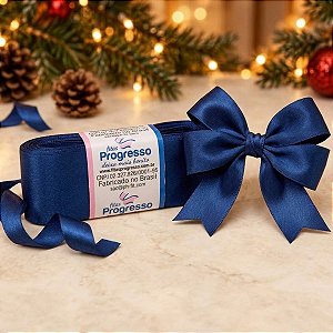 Fita de Cetim Progresso 38mm nº9 - 10m Cor 215 Azul Marinho - 01 unidade