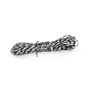 Fio Decorativo Torcido 5 mts Branco e Preto Cromus Rizzo Confeitaria