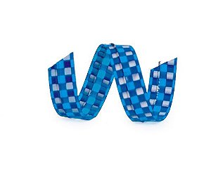 Fecho Prático Xadrez Azul G 7x30cm - 100 unidades - Cromus