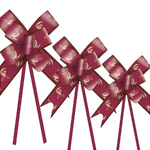 Laço Fácil Cacau Bordô 10 unidades - Cromus Páscoa - Rizzo