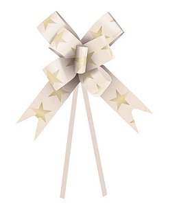 Laço Fácil Estrela Marfim e Ouro - 10 unidades - Cromus - Rizzo