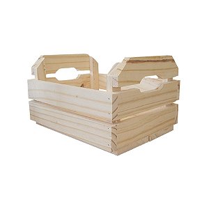 Caixote de Madeira Crú 25x17x12cm - 01 Unidade - Rizzo
