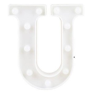 Letra LED Decoração Festa - U - 01 unidade - Rizzo Balões
