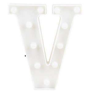 Letra LED Decoração Festa - V - 01 unidade - Rizzo Balões