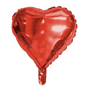 Balão de Festa Microfoil Coração Vermelho - Aprox. 18" 45cm - 01 Unidade - Rizzo Balões