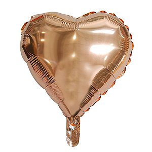 Balão de Festa Microfoil Coração Rose Gold - 18" 45cm - 01 Unidade - Rizzo Balões