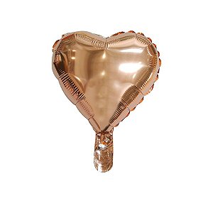 Balão de Festa Microfoil Coração Rose Gold - 9" - 01 Unidade - Rizzo Balões