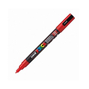 Caneta Posca PC-3M 1,3mm Vermelha - 01 unidade - Uni Posca